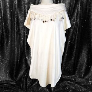 Cream beachy seashell poncho style top